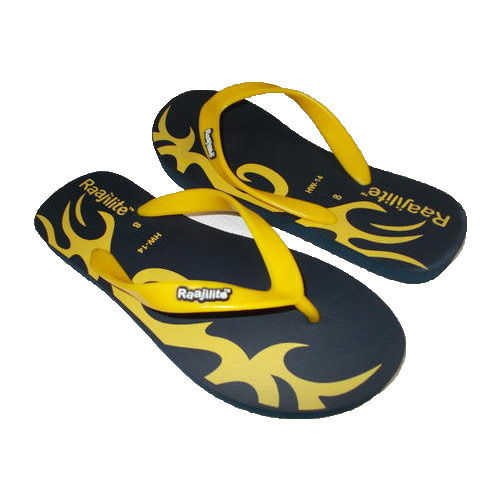 Spring Sponge Rubber Hawai Slip On Chappals With Yellow Colour