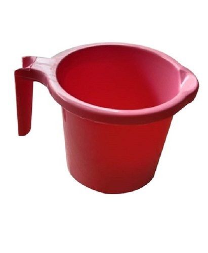 Sturdy Design Leak Resistance Light Weight Red Plastic Round Bathroom Mug