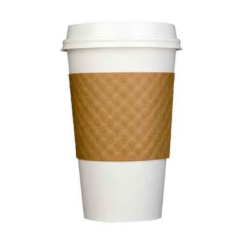 White And Brown Kraft Paper Coffee Cup Used In Restaurant