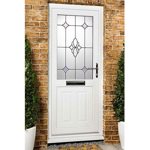 Finished White Colour Upvc Single Swing Door With Left Side Handle