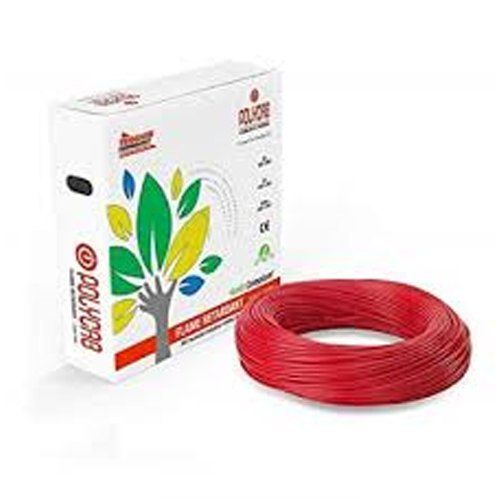 Red 0.5 To 6 Sq Mm Single Core Fire Resistant Pvc Copper Polycab Wire, 90M