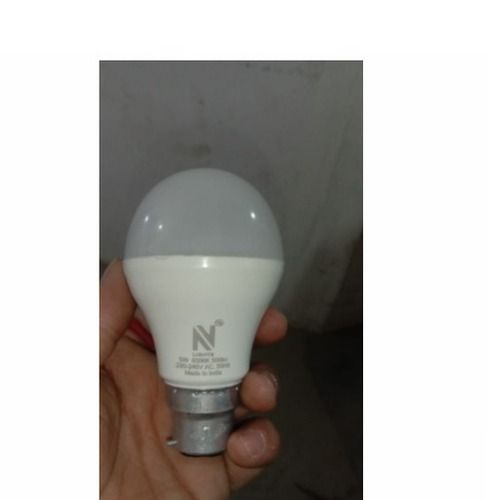 5 Watt Cool Day Light Plastic Material Led Bulb In Round Shape For Indoor Use Body Material: Aluminum