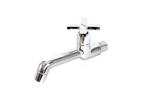 Silver Fine Finish And Rust Resistant Long Body Plus Brass Faucet