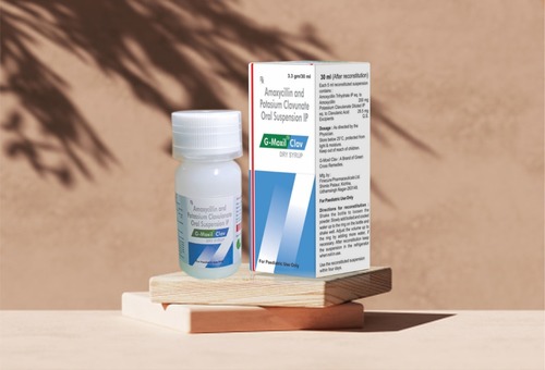 G-Moxil Clav अमोक्सिसिलिन और पोटेशियम क्लैवुलनेट एंटीबायोटिक ड्राई सिरप - 30 मिली