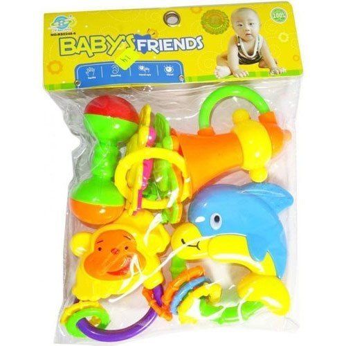  मल्टी कलर प्लास्टिक बेबी रैटल नवजात खिलौना बच्चों को ध्यान केंद्रित करने में मदद करता है 
