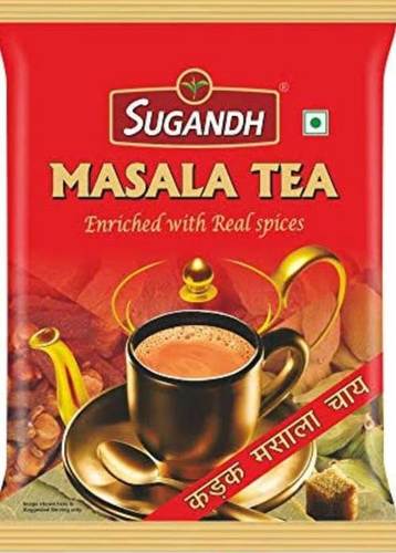 Sugandh Masala Tea With Real Spices Ginger, Cardamom, Cloves, Black Pepper 100% Natural Ingredients, 200 Gram Pack