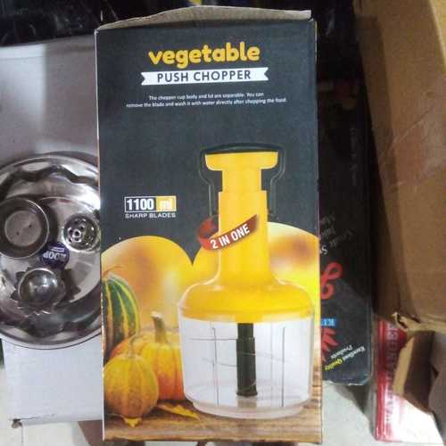 Stainless Steel Yellow And Transparent Color Plastic Body Vegetable And Fruit Chopper