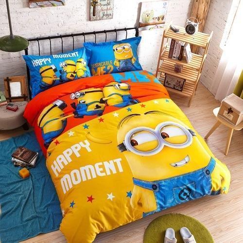 Yellow Multi Color Cartoon Printed Double Bed Cotton Sheet With Two Pillow  Cover at Best Price in Bareilly | Vaishnavi Foam & Furnishings