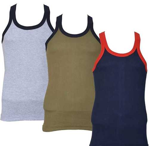 Multicolor 100% Cotton Sports Multi Color Plain Men'S Regular Fit Sleeveless Sando Vest