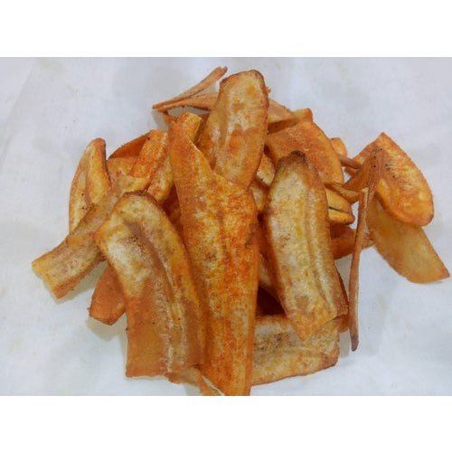 A Grade Fresh Crunchy Spicy And Sweet Taste Long Banana Chips, 250gm Pouch Pack