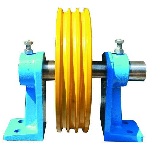 Double Iron And Paint Coating Good Quality Elevator Diverter Sheave Set (Blue & Yellow)  Max. Lifting Height: 12  Meter (M)