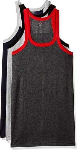 Multi Color Regular Fit Plain Pattern Sleeveless Men's Designer Gym Sando Vest