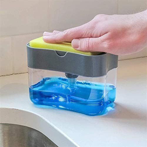 National Kitchenware 2in 1 Soap Pump Dispencer And Sponge Holder Kitchen Accessories