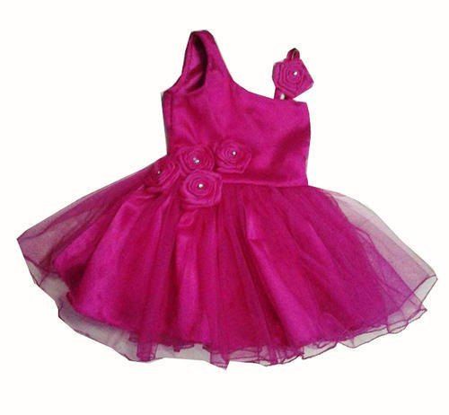 Quick Dry Stylish And Comfortable Pink Colour Fancy And Royal Frock With Floral Designs