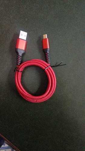 Red 2.5 Amp Usb Data Cable For Androids Smartphones With 1 Meter Length And Canvas, Rubber Locks