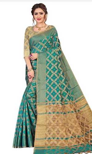 Summer Beautiful And Elegant Colorful Ladies Printed Cotton Patola Silk Saree Party Wear 