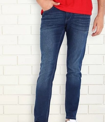 Blue Colour Formal Jeans With Plain Pattern Skinny Style For Mens Age Group: >16 Years