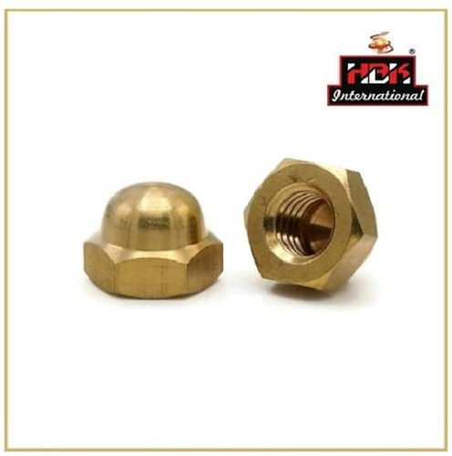 Brass Cap Nuts For Brass Fittings With Hexagonal Shape And Tolerance +/- 0.10 mm