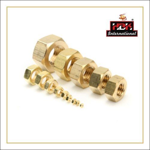 Brass Metric Nuts For Brass Fittings With Tolerance +/- 0.10 mm And Hexagonal Shape