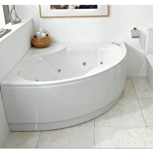 Long Lasting And Durable Floor-Mounted White Plain Acrylic Corner Bathtubs For Bathroom