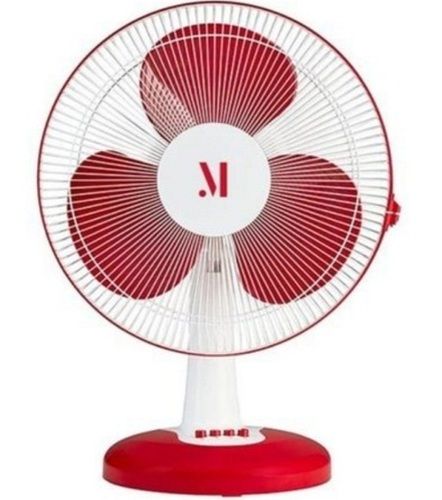 Multi Color Table Fan With 3 Blades Plastic With Manual Speed Controller Power: 50-60 Watt (W)