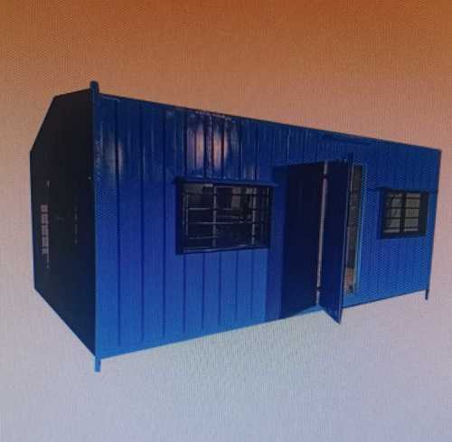 Blue Rectangular Portable Container Cabin Used In Construction And Office Sites