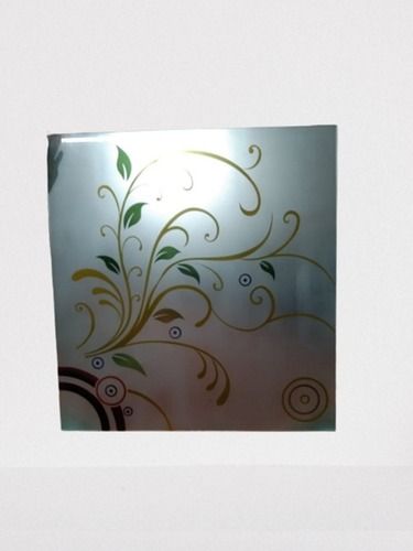 Multi Color Square Designer Decorative Glass For Bathroom And Window With Flower Printed