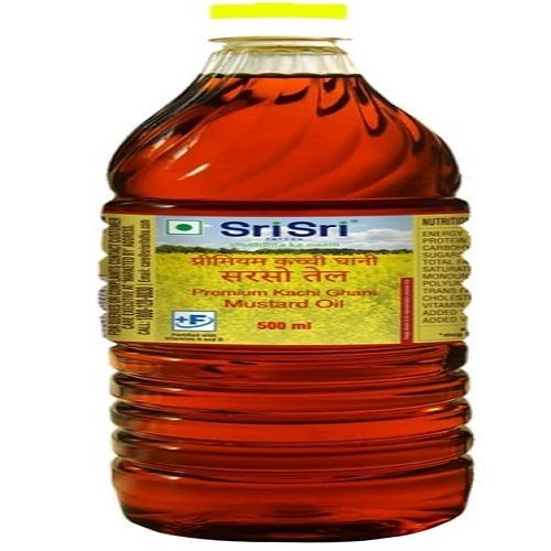 Sri Sri Kachi Ghani Mustard Oil For Domestic Purpose Cold Pressed, 500 Ml