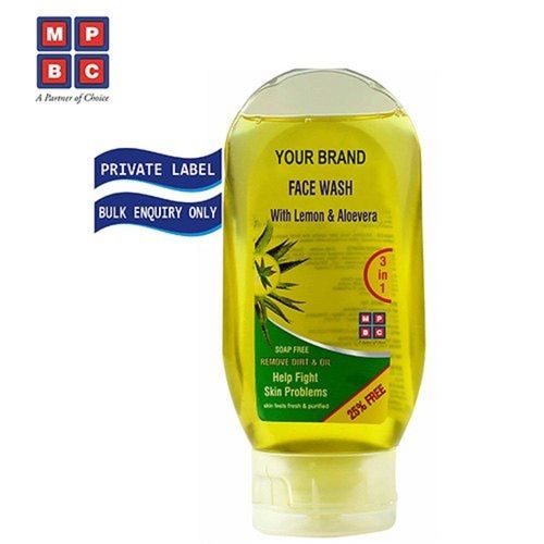 3 In 1 Soap Free Herbal Face Wash With Lemon And Aloe Vera, 80 To 1000 Ml Pack