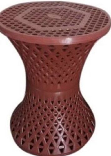 Brown Heavy-duty Plastic Portable Sitting Stool For Home In Damroo Style