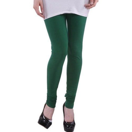 Skin Friendliness Machine Washable Stretchable Ladies Dark Green Cotton Leggings