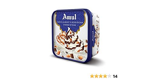 Yummy And Mouth-Melting Amul Flavors Kesar Badam Chocolate Ice Cream 
