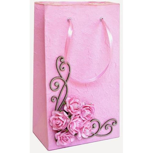 Disposable Attractive Look Trendy Design Pink Designer Paper Bag For Carrying Necessities