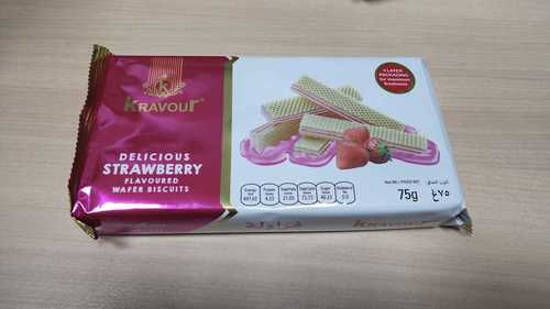 Crunchy And Crispy Sweet, Creamy Taste Kravout Strawberry Flavored Wafer Biscuits