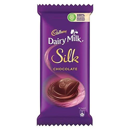 Mouth-Watering And Sweet Brown Cadbury Dairy Milk Silk Chocolate Bar, 60gram