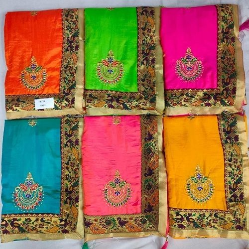 Spring Multi Color Party Wear Printed Cotton Silk Sarees Zari Work Pattern With Blouse Piece For Ladies