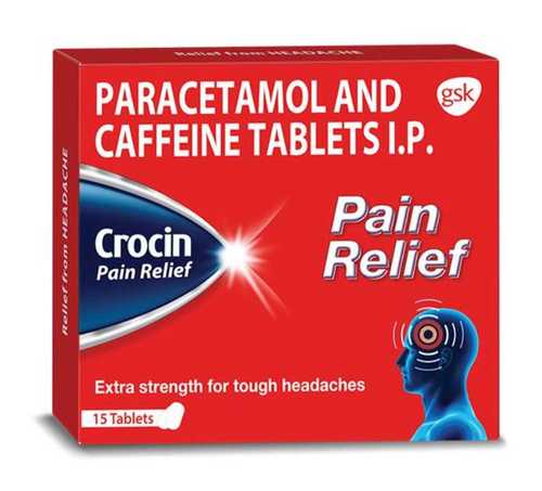 Paracetamol And Caffeine Crocin Pain Relief Tablets 15tab Pack