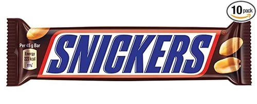  बच्चों के लिए Snickers भुना हुआ मूंगफली और कैरेमल चॉकलेट बार, 45 Gm