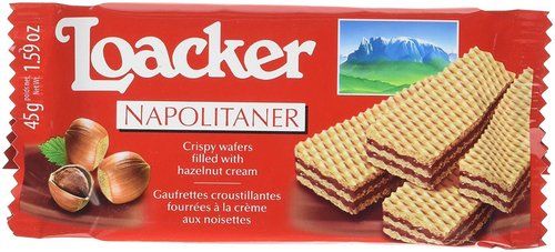 Sweet And Delicious Strawberry Flavored Loacker Classic Napolitaner Wafer, 45g