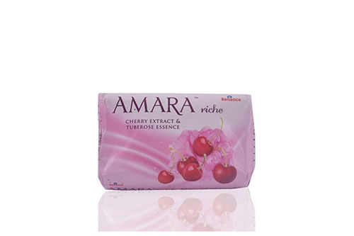 Skin-Friendly Amara 100% Herbal Riche Bath Soap With Cherry Extract And Tuberose Essence