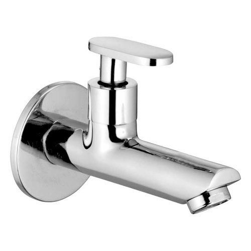 Round Chrome Finish And Silver Color Brass Long Body Tap For Bathroom