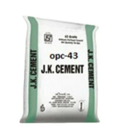 Grey Color 50Kg Opc-43 Sulfate-Resistant Ordinary Portland Jk Cement Bending Strength: High