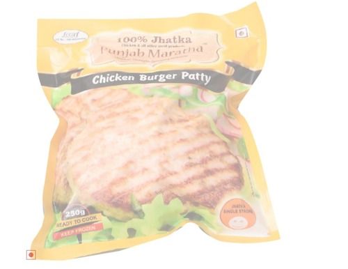 Hygienic Prepared Excellent Taste Juicy Texture Punjab Maratha Frozen Chicken Burger Patty (250 Gm)