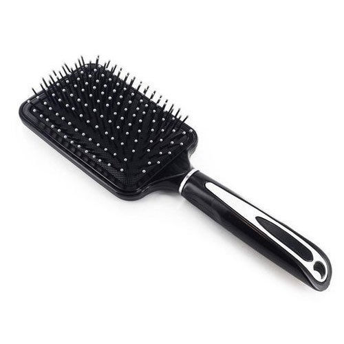 Light Weight, Black And Silver Colour Hair Brush With Soft Bristles Shelf Life: 2 Years