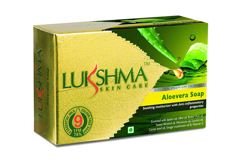 Skin-Friendly Lukshma Skin Care Golden Premium Fairness Aloe Vera Soap With Jojoba, Olive And Almond Oil