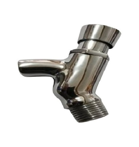 एंटी रस्ट गुणों के साथ बाथरूम के लिए राउंड सिल्वर कलर और क्रोम फिनिश ब्रास लॉन्ग बॉडी टैप