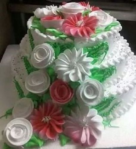  White, Pink And Green Color Fresh And Sweet Taste Pineapple Flower Birthday Cake