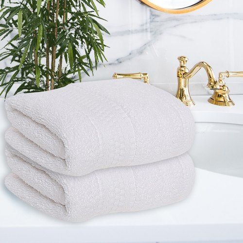 100% Cotton White Hotel Bath Towel Set, Has High Absorbency Age Group: Adults