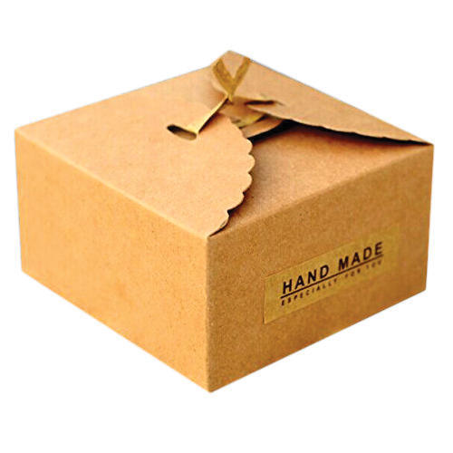 Rectangular Handmade Brown Color Paper Food Boxes For Packing With High Weight Bearing Capacity