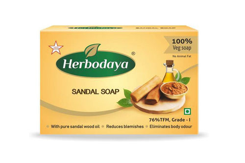 Herbodaya 76% Total Fatty Mattery Anti Blemishes Pure Sandalwood Oil Bath Soap